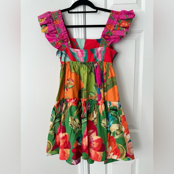 Farm Rio Foliage Mix Cotton Mini Dress, Size XS - Picture 11 of 16